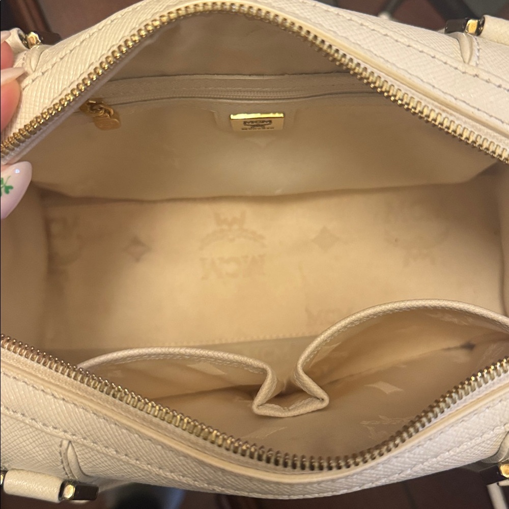 MCM Large Boston Bag with Gold Hardware - Picture 12 of 14